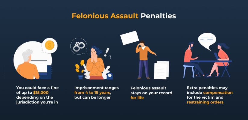 felonious assault jail time and fines